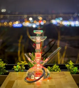 Authentic hookah on the table Stock Photos