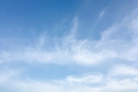 Authentic  image panorama view of summer blue sky and clouds. Stock Photos