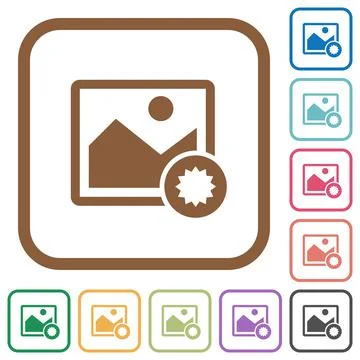 Authentic image simple icons Stock Illustration