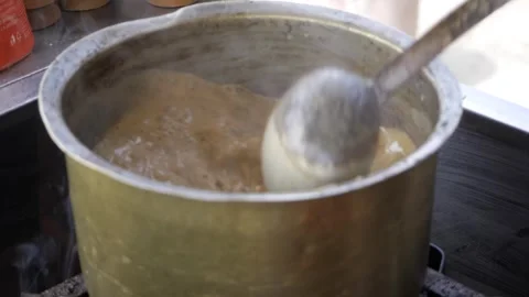 Authentic Indian Coffee Making Process in Action Stock Footage 315862129