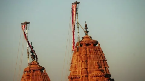 Authentic indian God  temple top view in india Stock Footage 46260721