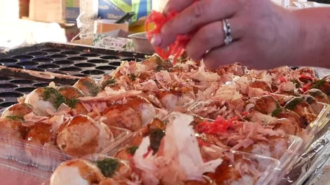 Authentic Japanese Takoyaki Stock Footage 136340404