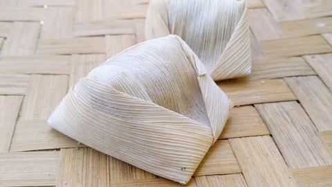 Authentic Javanese Wajik Snack Wrapped in Corn Husk Ready to Eat Video stock 341739219