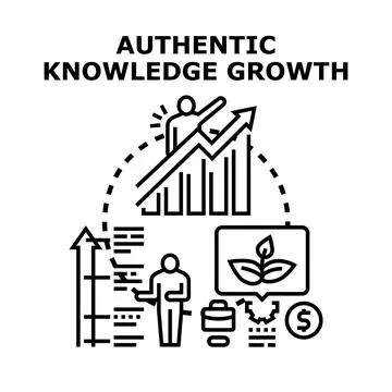 Authentic knowledge growth concept with people achieving business success Stock Illustration