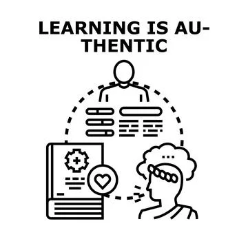 Authentic learning process developing knowledge and wisdom 스톡 일러스트