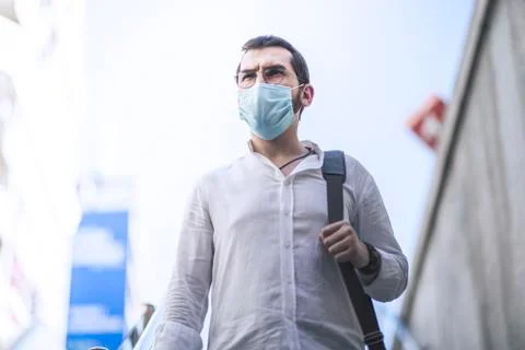 An authentic looking Turkish young man is worrying about coronavirus pandemic Foto stock