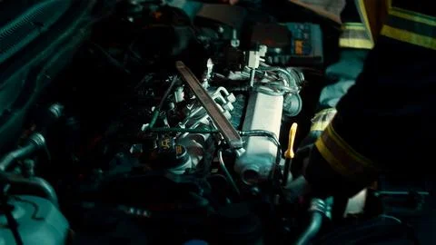 Authentic Mechanic Workshop Tool Wall and Workbench Detail Stock Photos