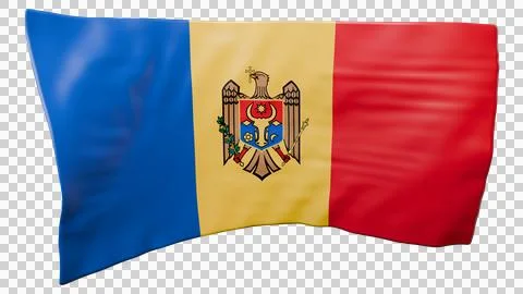 Authentic Moldova Airborne Flag Professional Studio Cutout Illustrazione stock