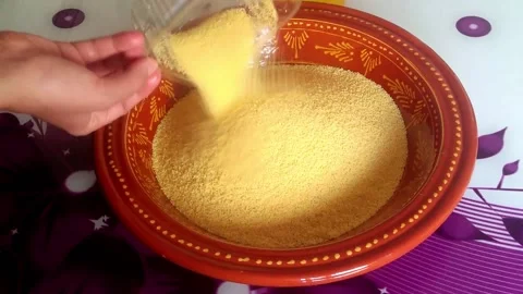 Authentic Moroccan couscous, the easy way to prepare, part 3 Stockbeeldmateriaal 159725908