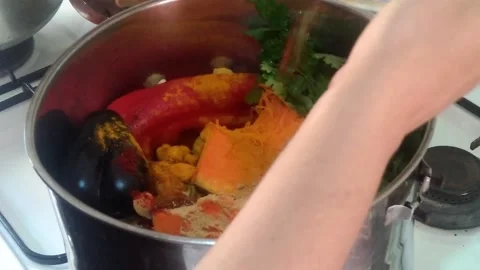 Authentic Moroccan couscous, the easy way to prepare, part 5 Stockbeeldmateriaal 159726377