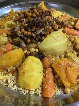 Authentic Moroccan Couscous with Vegetables 写真素材