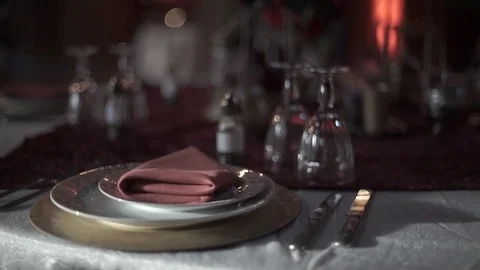 Authentic Moroccan Dinner Christmas dinner table decoration Holidays Concept Stock Footage 81372841