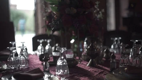 Authentic Moroccan Dinner Christmas dinner table decoration Holidays Concept Stock Footage 81372870