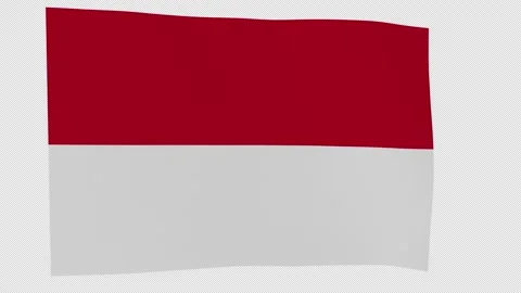 Authentic Motion Indonesia National Flag Loop Alpha Channel Видео 342924659