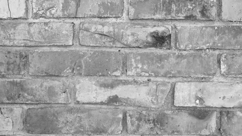 Authentic old black brickwork background. Damaged old brick wall,animation Stock Footage 340976405