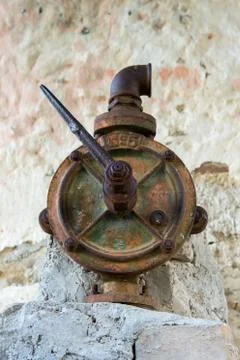 The authentic old rusty faucet Stock Photos