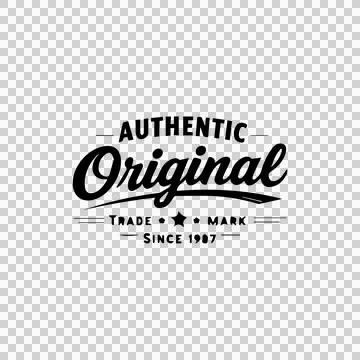 Authentic Original Modern Script Logo Design Stock Illustration