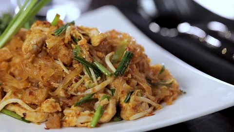 Authentic Pad Thai Closeup Stock Footage 90942968