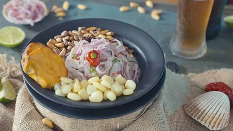 Authentic Peruvian Ceviche Stock Footage 341437978