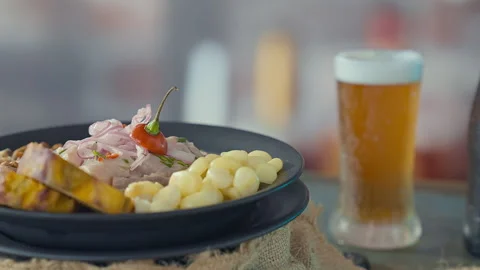 Authentic Peruvian Ceviche Stock Footage 341437997