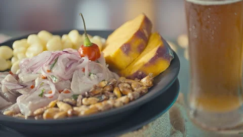 Authentic Peruvian Ceviche Stock Footage 341438014