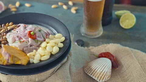 Authentic Peruvian Ceviche Stock Footage 341438046