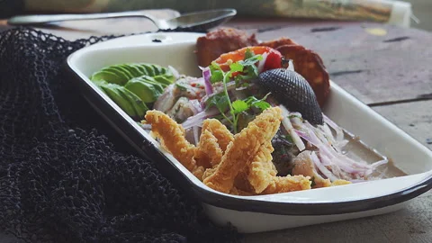Authentic Peruvian Ceviche Video stock 341438096