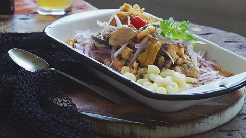 Authentic Peruvian Ceviche Stock Footage 341438117