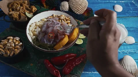 Authentic Peruvian Ceviche Video stock 341439790