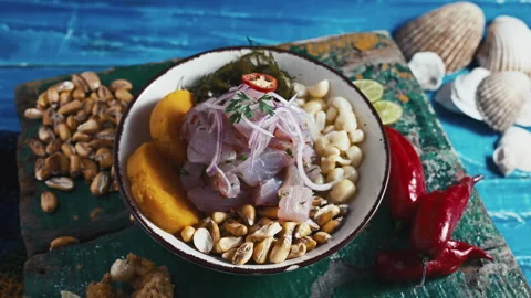 Authentic Peruvian Ceviche Stock Footage 341439976