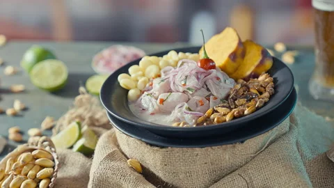 Authentic Peruvian Ceviche Vídeo Stock 344981225