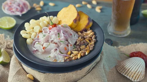 Authentic Peruvian Ceviche Vídeo Stock 344981231