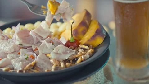 Authentic Peruvian Ceviche Vídeos de archivo 344981351