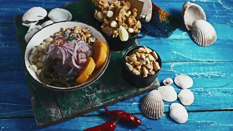 Authentic Peruvian Ceviche Vídeo Stock 344985927