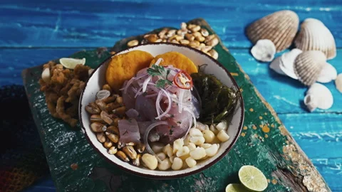 Authentic Peruvian Ceviche Vídeo Stock 344986128