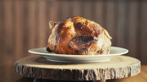 Authentic Peruvian Rotisserie Chicken Pollo a la Brasa Video stock 341439409