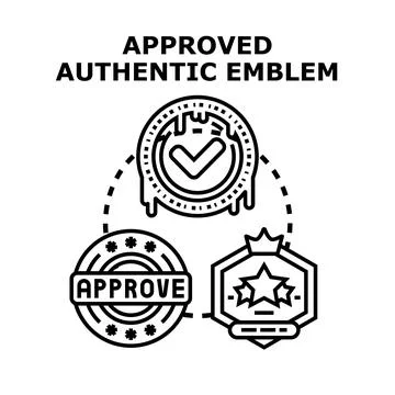 Authentic quality approved emblem concept vector Stock Illustration