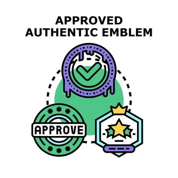Authentic quality approved emblem concept vector Stock Illustration