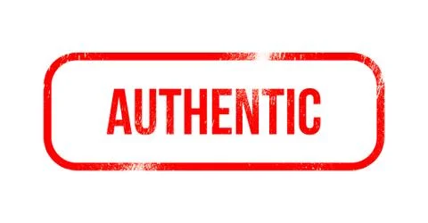 Authentic - red grunge rubber, stamp Stock Illustration