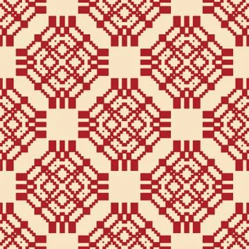 Authentic red seamless patttern Stock Illustration