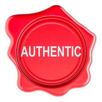 Authentic, red wax seal badge. 3D rendering Stock Illustration