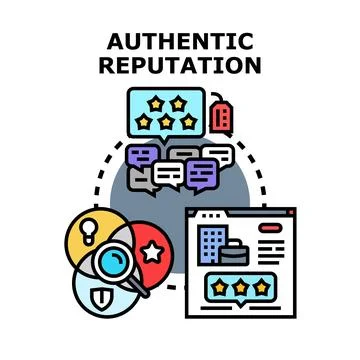 Authentic reputation building vector concept illustration イラスト素材