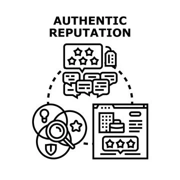 Authentic reputation building vector concept illustration イラスト素材