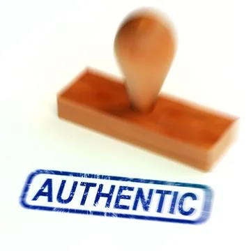 Authentic Rubber Stamp Showing Real Genuine Product Stock Illustration