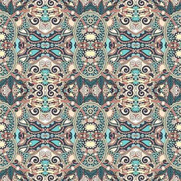 Authentic seamless floral geometric pattern, ethnic ukrainian ba 스톡 일러스트