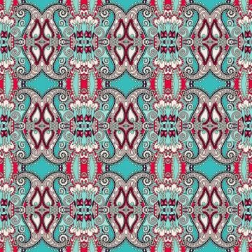 Authentic seamless floral geometric pattern, ethnic ukrainian ba Illustrazione stock