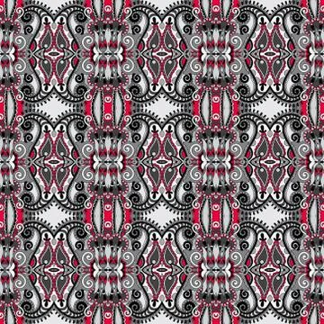 Authentic seamless floral geometric pattern, ethnic ukrainian ba 스톡 일러스트