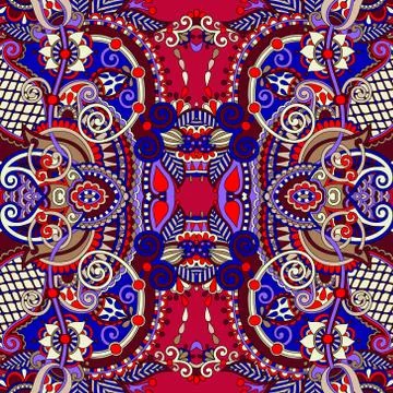 Authentic seamless floral geometric pattern 스톡 일러스트