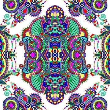 Authentic seamless floral geometric pattern 스톡 일러스트