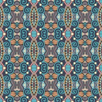 Authentic seamless floral geometric pattern 스톡 일러스트